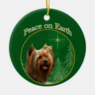 Décoration En Céramique Yorkshire Terrier Paix