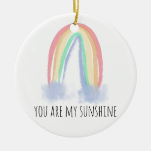 Décoration En Céramique You are my sunshine watercolor painted rainbow