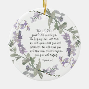 Décoration En Céramique Zéphanie 3:17 Il se réjouira de toi