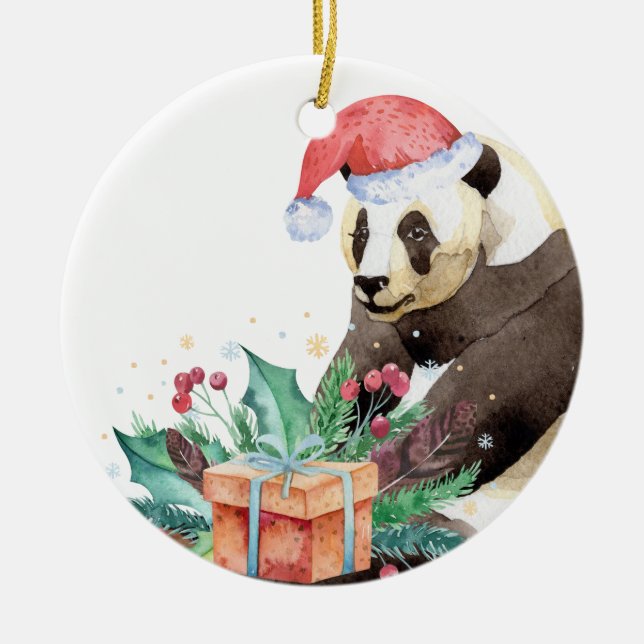 Décoration En Céramique Zhen Zhen Noël Panda (Devant)