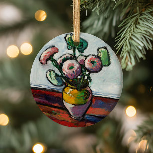 Décoration En Céramique Zinnias   Henry Lyman Saÿen