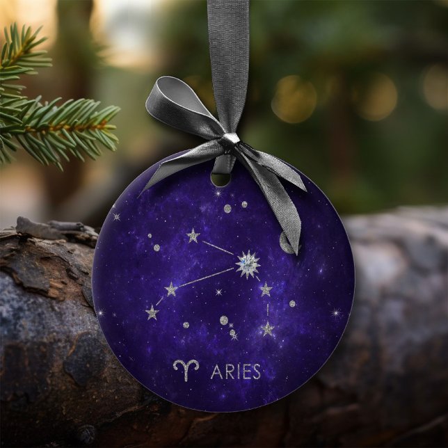 Décoration En Céramique Zodiac Purple Aries | Horoscope d'astrologie cosmi (Créateur téléchargé)
