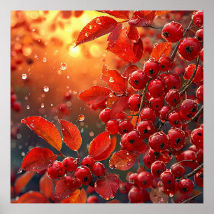🍒 Décoration murale à base de baies de sorbier po