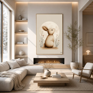 Décoration murale de crèche lapin scandinave neutr