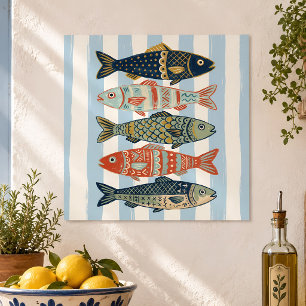 Décoration murale de poissons côtiers Art populair