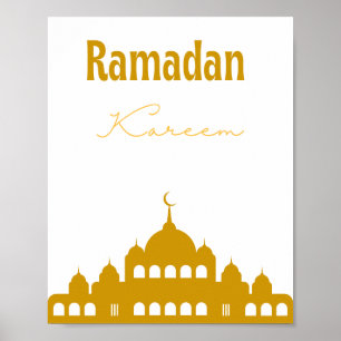 Décoration murale "Ramadan Kareem" dorée