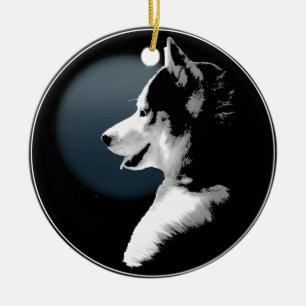 Décoration personnalisée de l'ornement Husky Wolf 