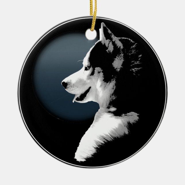 Décoration personnalisée de l'ornement Husky Wolf  (Devant)