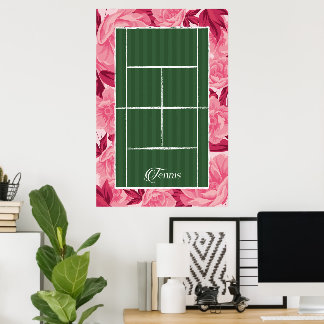 Décoration sportive préppy de court de tennis flor