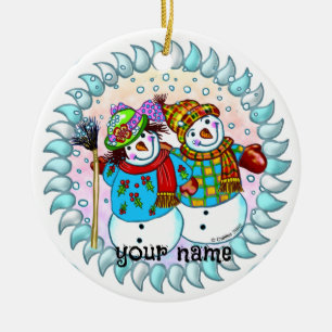 Décorations de couple bonhomme de neige