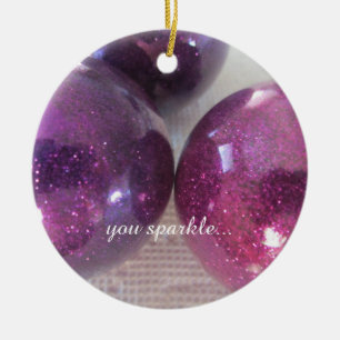 Décorations de Noël violettes scintillantes