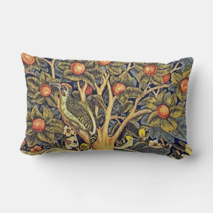 Decorative Art Blue Green Bird Tree Foliage Blume Lendenkissen