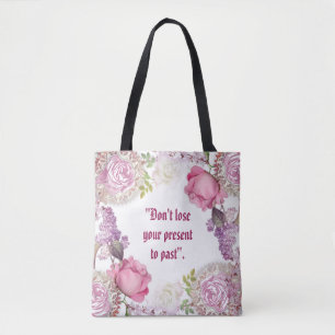 Decorative Art Pink Rose Lilac Vintage Flora Tasche