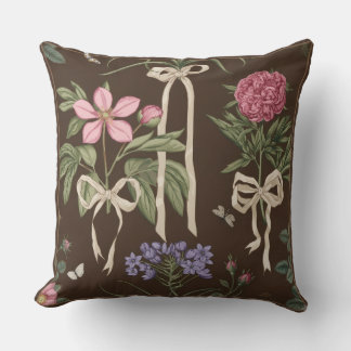 Decorative botanical Floral Bow Throw Pillow Kissen