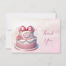 Decorative Cake Pink Bow Danke Karte