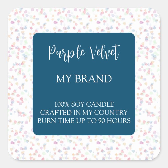 Decorative Candle Label Square Sticker (Vorderseite)