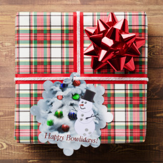 Décorative Carte de Noël Bowling Ball Snowman