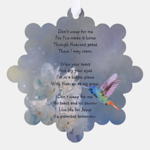 Décorative Carte de prière commémorative Fleurs blanches coli