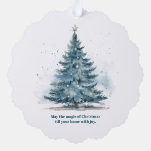 Décorative Carte de vacances Winter Wonderland bleu et argent