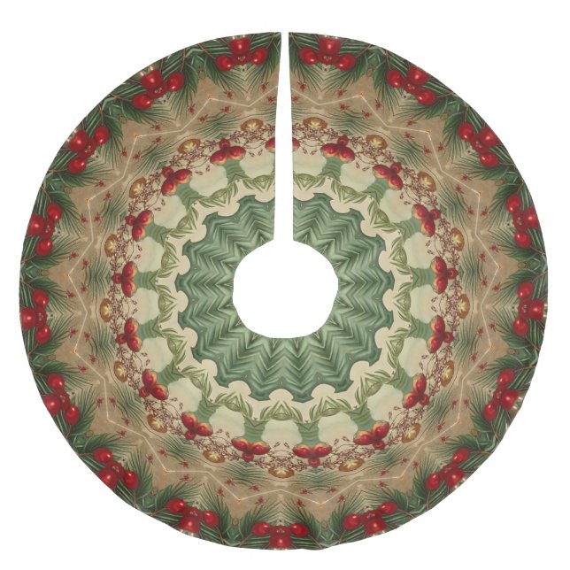 Decorative Christmas Tree Skirt Polyester Weihnachtsbaumdecke (Vorderseite)