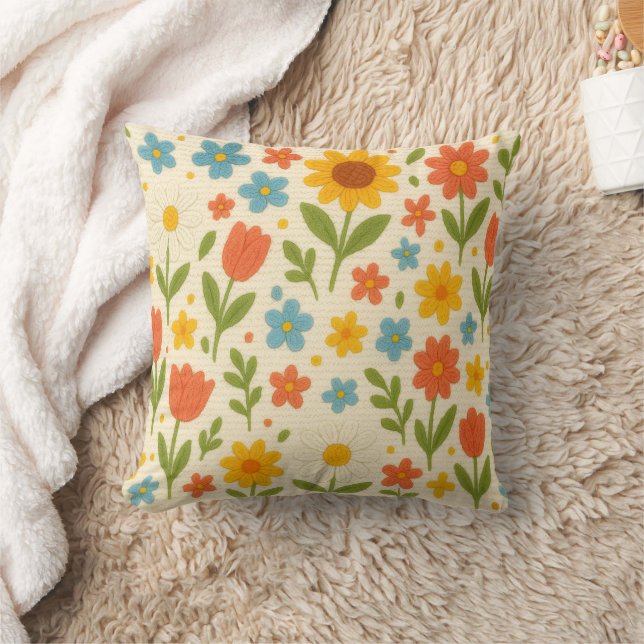 Decorative Crochet Blumenwirbel Kissen (Decke)