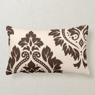 Decorative Damask Art I (2Way) Cream & Brown Lendenkissen