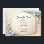 Decorative Floral Frame with Pearls Save The Date<br><div class="desc">Beautiful Decorative Floral Frame with Pearls Save the Date</div>