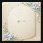 Decorative Floral Frame with Pearls Stone Coaster Steinuntersetzer<br><div class="desc">Beautiful Decorative Floral Frame with Pearls Stones Coaster</div>