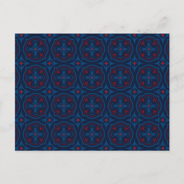 Decorative floral tiles pattern postkarte (Vorderseite)