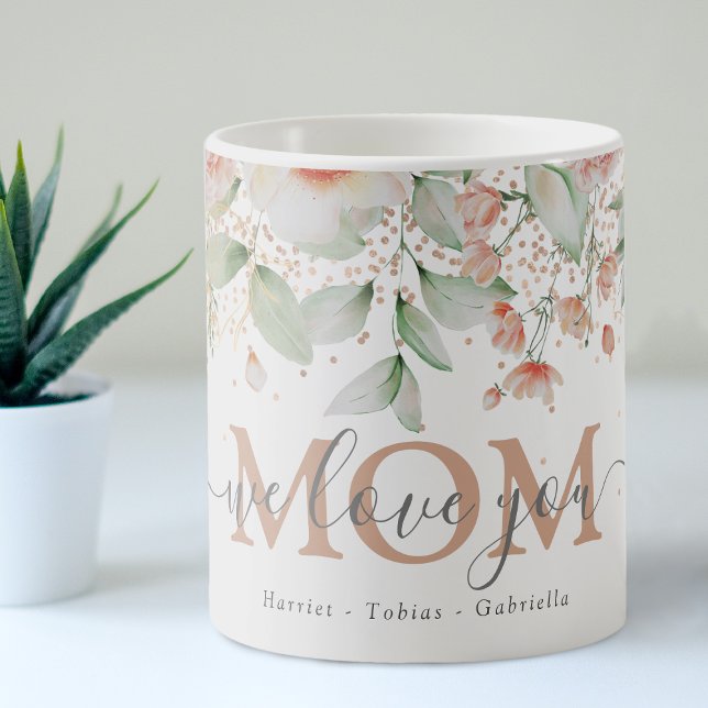 Decorative Floral "Wir Liebe Sie" MAMA Personalisi Kaffeetasse (Von Creator hochgeladen)