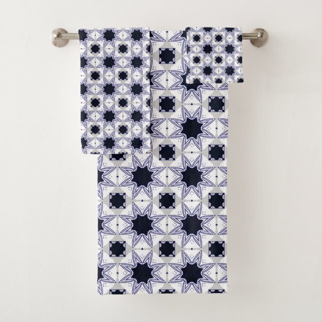 Decorative geometric patterned baby blue star (En situation)