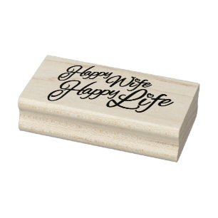 Decorative glückliche Ehefrau glücklicher Leben Te Gummistempel