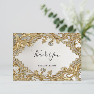 Decorative Gold Dankeschön Card Dankeskarte