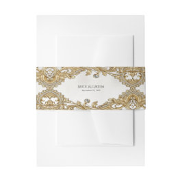 Decorative Gold Einladung Bauchband Einladungsbanderole