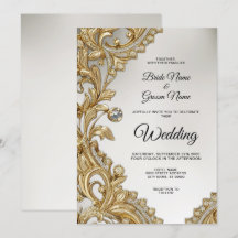 Decorative Gold Hochzeit Einladung