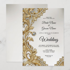 Decorative Gold Hochzeit Einladung