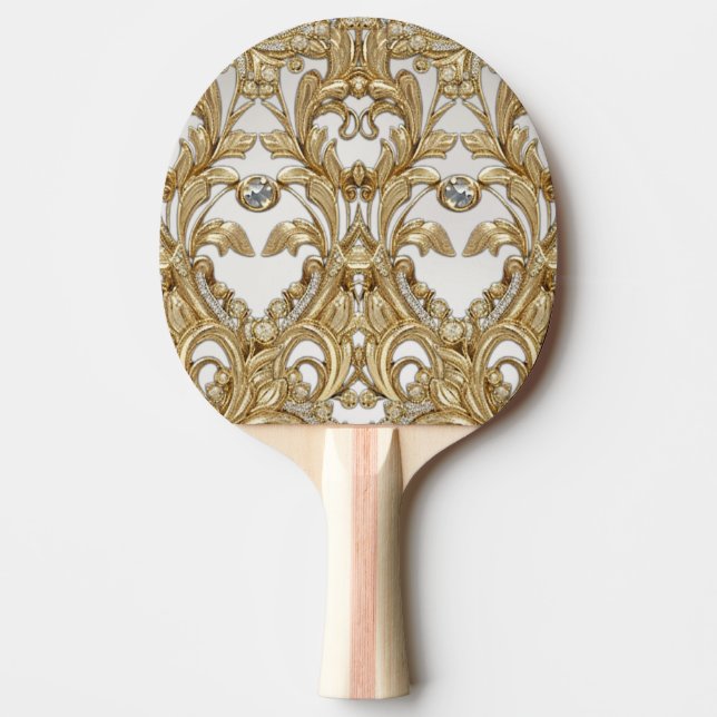 Decorative Gold Ping Pong Paddle Tischtennis Schläger (Vorderseite)