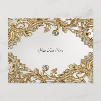 Decorative Gold Postcard Postkarte