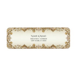 Decorative Gold-Rücksendeadresse für weiße Blume
