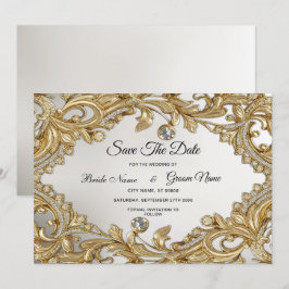 Decorative Gold Save the Date
