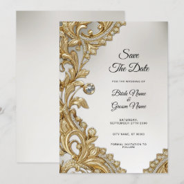 Decorative Gold Save the Date