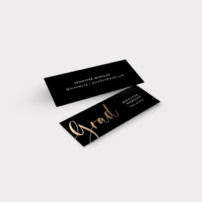 Decorative Gold Script Abschluss Name Card Mini Visitenkarte (Von Creator hochgeladen)