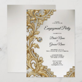 Decorative Gold Verlobung Einladung