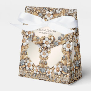 Decorative Gold White Floral Gevor Box Geschenkschachtel