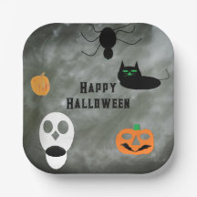Decorative Halloween Paper Plates 