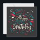 decorative happy birthday einladung<br><div class="desc">colorful happy birthday design illustration with decorative elements. Perfect Birthday gift for father,  mother,  son,  daughter,  sister,  brother,  grandparents,  kids,  boyfriend,  girlfriend,  husband,  wife,  uncle,  teacher,  family. For anyone who have a birthday party coming soon.</div>