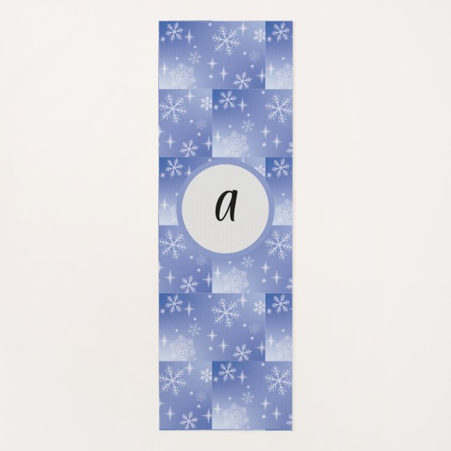 Decorative Holiday Snowflake Monogram Yogmatte Yogamatte (Vorderseite)