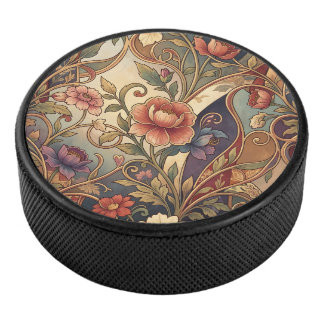 Decorative kimono floral pattern eishockey puck