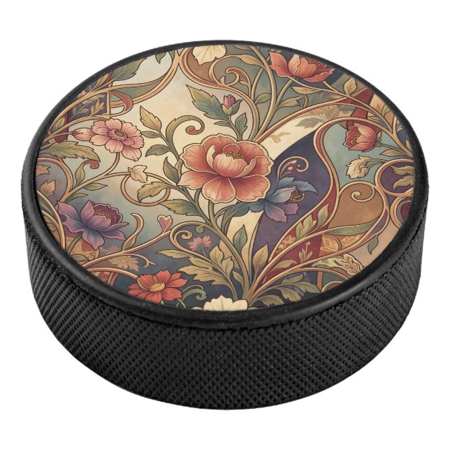 Decorative kimono floral pattern eishockey puck (3/4)