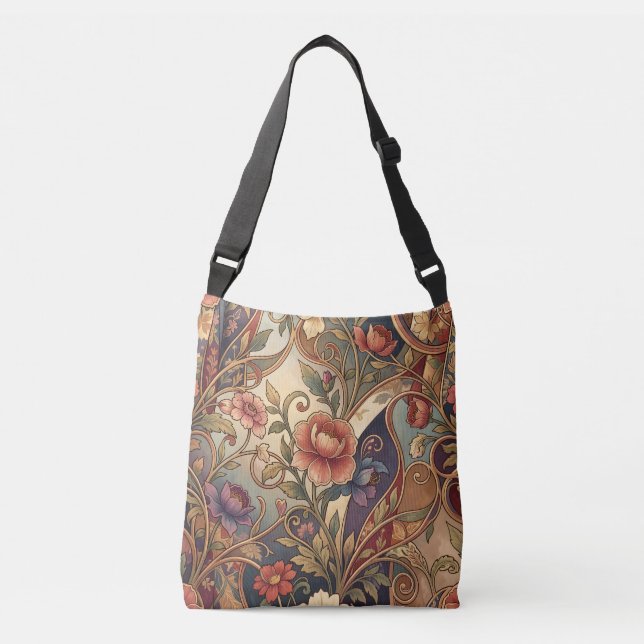 Decorative kimono floral pattern tragetaschen mit langen trägern (Vorderseite)
